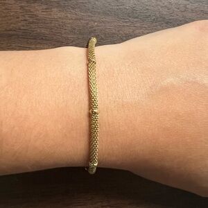 Gold plated stainless steel round mesh chain bracelet